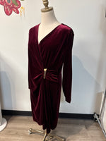 Calvin Klein Velvet Maroon Dress, 14