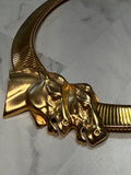 Gold Twin Horse Choker Necklace