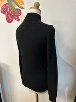 Neiman Marcus Black Zip Front 100% Cashmere Cardigan, S