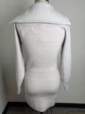 New Steve Madden Gray Rowena Long-Sleeve Ribbed Sweater Dress, S