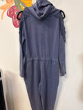 Venus Purple Open Shoulder 32" Inseam Jumpsuit, M