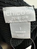 New Chico's Black Zenergy Cotton/Cashmere Sweater, M