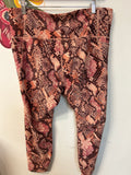 Old Navy Elevate Pink Snake Print Athletic Leggings, 2X with Pockets