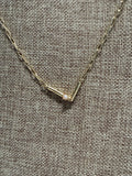 Gold Pearl Initial "L" Necklace, 19"