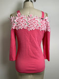 Boston Proper Pink Open Shoulder Top, S