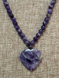 MCGI Natural Amethyst  Necklace, 20" with Sterling Silver Clasp