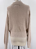 Rachel Zoe Tan Open Stitch Cardigan, L