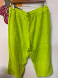 Belle Kim Gravel Green Gauze 23" Inseam Pants, L