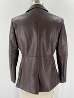 Banana Republic Brown Faux Leather Blazer Jacket, 6 Petite