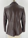 Banana Republic Brown Faux Leather Blazer Jacket, 6 Petite