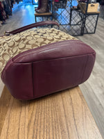 Coach Burgundy Trim Park Signature North/South Tote, 16"x13.75"