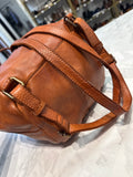 Brown Genuine Leather Backpack, 12"x12"