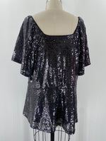 Lane Bryant Black Sequin Top, 22