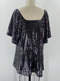 Lane Bryant Black Sequin Top, 22