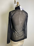 New White House Black Market Black Mesh Turtleneck Top, S