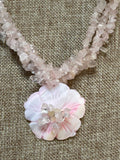 Vintage Rose Quartz Necklace, 18"