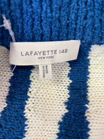 Lafayette 148 Blue Stripe Cardigan, M