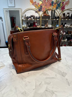 Fossil Brown Leather Claire Satchel Crossbody Bag, 14"x9"