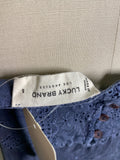 Lucky Brand Blue Cutout Top, S