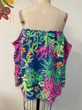 Lilly Pulitzer Off Shoulder 100% Silk Top, L