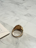 Sterling Silver Gold Vermeil CZ Ring, 10
