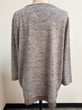 New Chico's Lurex Metallic Taupe Top, XL