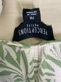 Perceptions 2pc Cream/Green Dress + Cardigan, M Petite