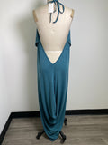 New Halara V Neck Tie Back Ruched Maxi Slip Dress, XL
