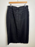Old Navy Black Denim Mid Rise Drapey Skirt, 14