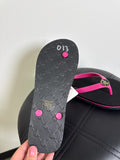 New Lauren Ralph Lauren Black/Pink Elissa Flip Flops, 9