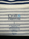New Croft & Barrow Blue Stripe Pullover Top, L