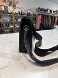 Christina Christi Black Leather Crossbody Bag, 10"x7.5"