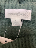 Treasure & Bond Green Waffle Knit Top, S