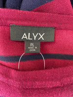 Alyx Burgundy Stripe Dress, L Petite