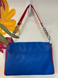 Kate Landry Blue Faux Leather Shoulder Bag, 10.5"x6.5"