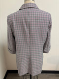 Evan Picone Houndstooth Cuffed Sleeve Blazer Jacket, L