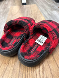 Crocs Red Plaid Shoes, 9