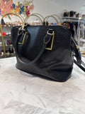 Anne Klein Black Faux Leather Crossbody Bag, 12"x9"