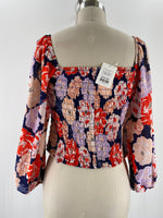 New Sienna Sky Floral Smocked Top, M