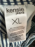 Kensie Blue 21" Inseam Cropped Overalls, XL