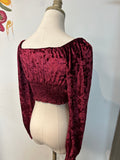 Altar'd State Burgundy Velvet Top, M