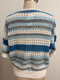 Open Stitch Blue Sweater, L