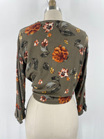 Blu Pepper Green Tie Front Top, L