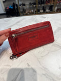Vilence Holland Red Leather Wallet, 7.25"x4"