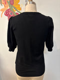 Marled Black Sweater, S