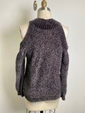 Elan Chenille Open Shoulder Sweater, M