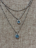 UNO de 50 Silver Plated with Blue Stones Necklace, 16"-19"