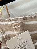 Aerie Brown Stripe 28" Inseam Jumpsuit, L