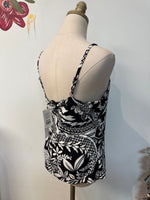 New White House Black Market Black/White Surplice Top, M