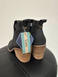 New Toms Black Leather Everly Cutout Boots, 8.5